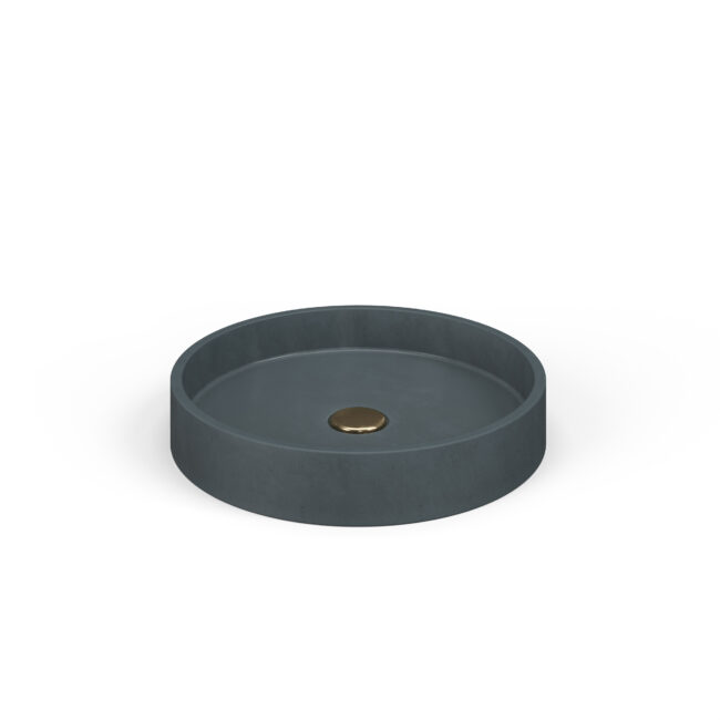 Lily round concrete sink gray black - Slate 3