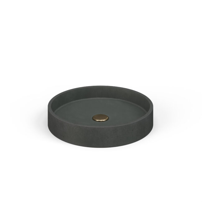 Lily round concrete sink gray black - Stone 3