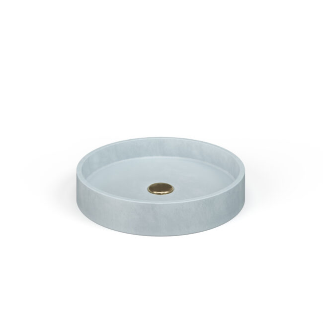Lily round concrete sink gray white- Slate .25