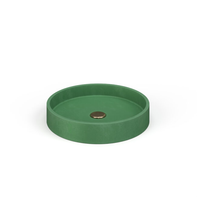 Lily round concrete sink green - Fern