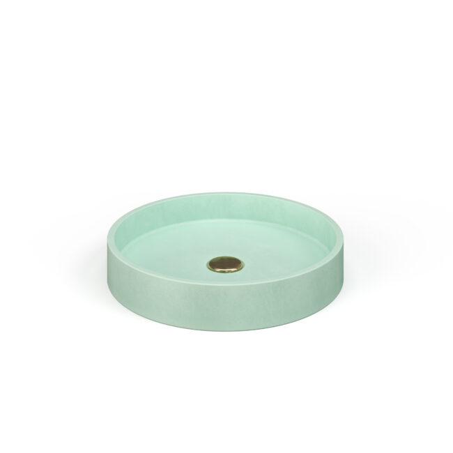 Lily round concrete sink green - Mint