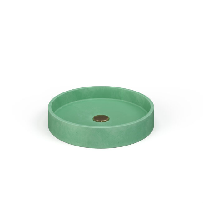 Lily round concrete sink green - Sage