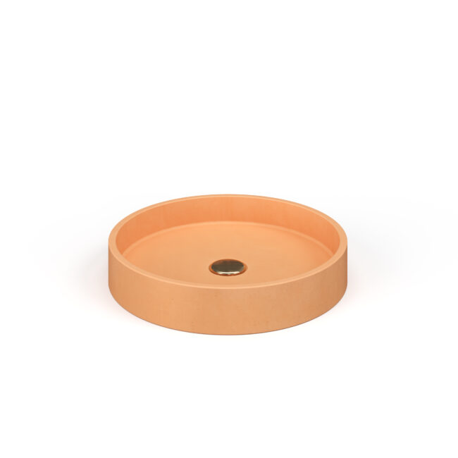 Lily round concrete sink orange - Coral