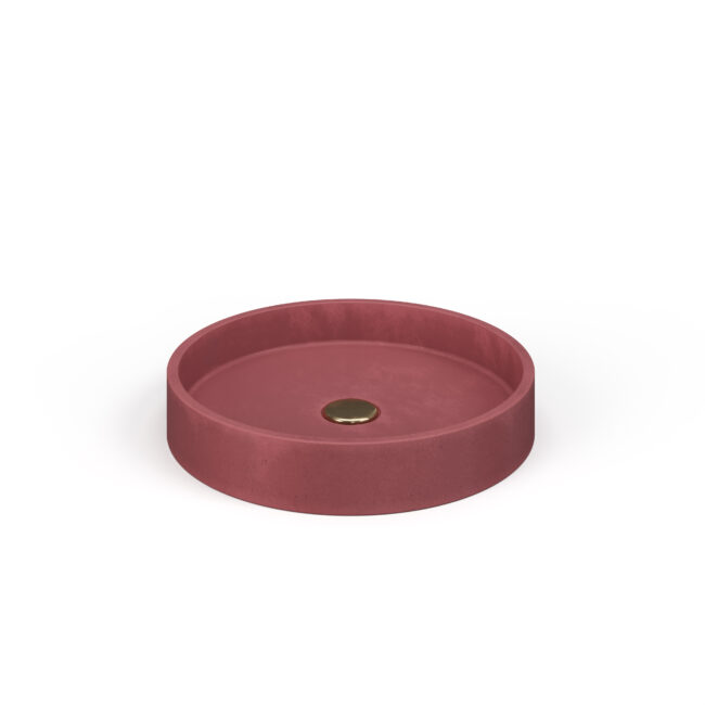 Lily round concrete sink pink purple - Ruby