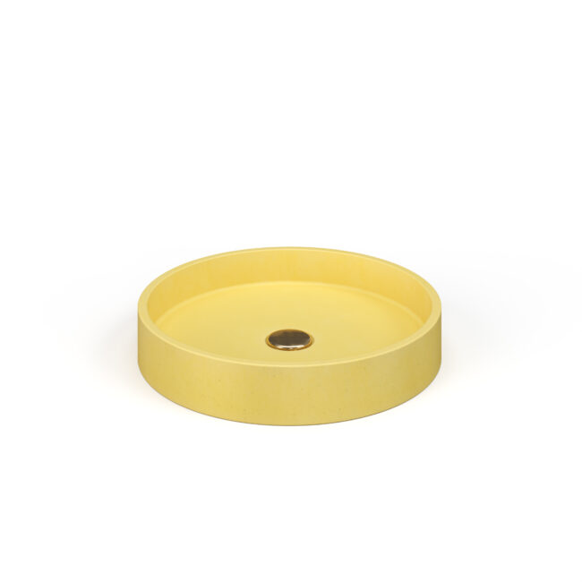 Lily round concrete sink yellow - Honey