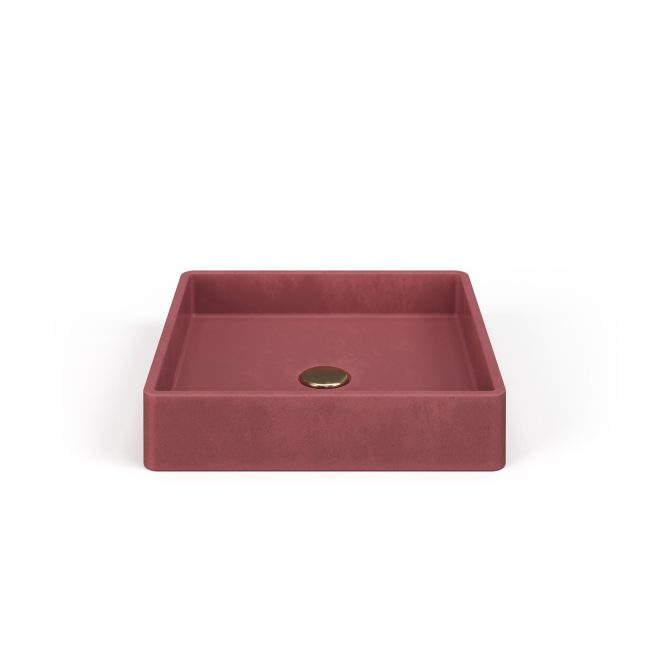 Lily square concrete sink pink purple - Ruby