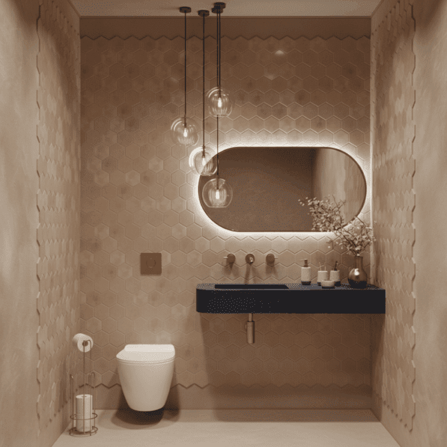 Maya - Right Corner Wall Mounted Concrete Sink - Image 3