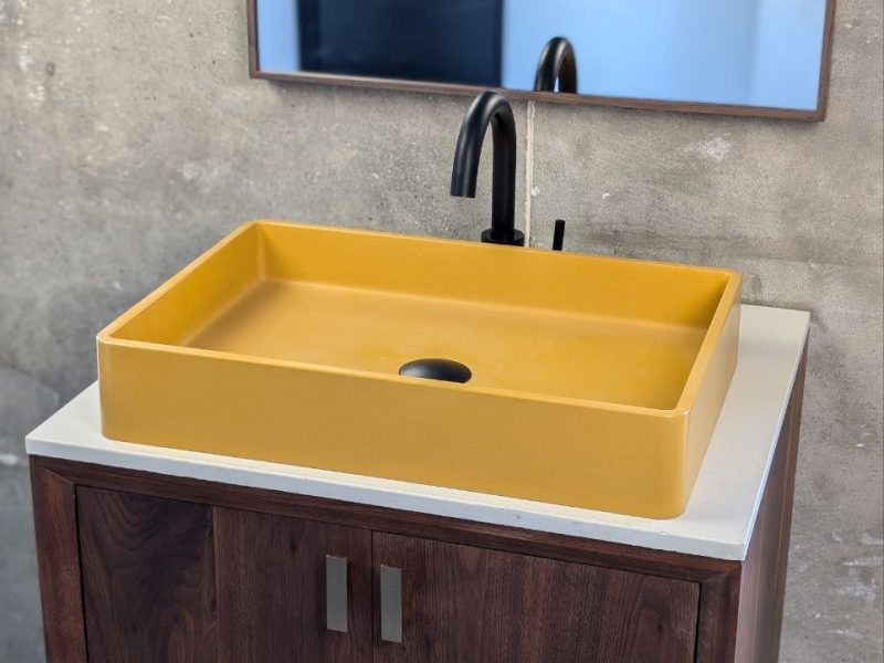 Concrete Color Sink Lily Rec Sun rectangular Concrete sink yellow