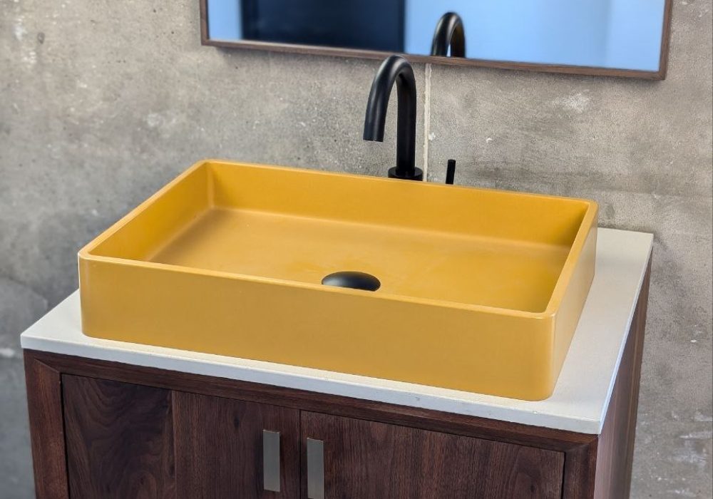 Concrete Color Sink Lily Rec Sun rectangular Concrete sink yellow
