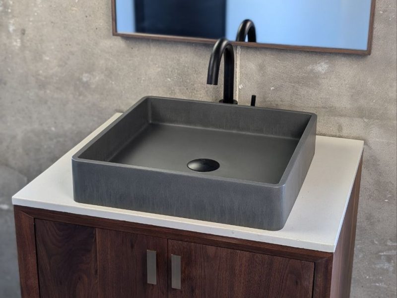 Concrete Color Sink Lily Sq Stone 1 Concrete Color Sink Lily Sq Stone 1