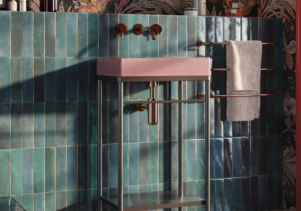 Rohen metal bathroom console left-Rectangle Rohen metal bathroom sink console left-Rectangle