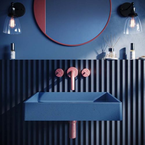 concrete wall mounted sink - lily rectangle